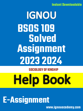 IGNOU BSOS 109 Solved Assignment 2023 2024